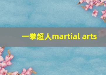 一拳超人martial arts